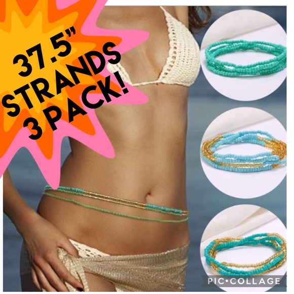 🌴3 PC SET!!! Beaded SEED Strands for Necklaces, BELLY, Bracelets, Anklets - Picture 2 of 9